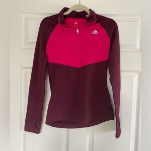 Adidas Fuchsia and Maroon Half-Zip Top